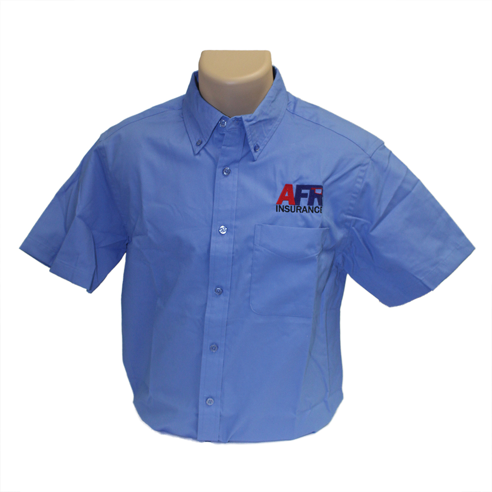 Men's Button Up Short Sleeve Blue